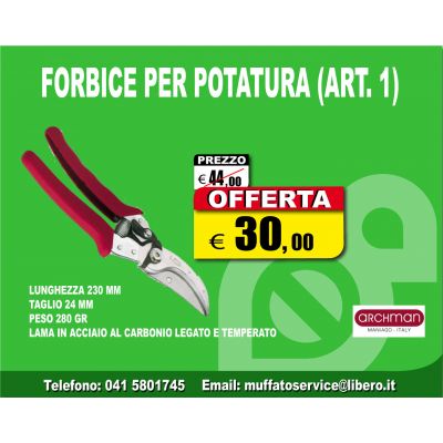 ARCHMAN FORBICE PER POTATURA VIGNA A LAMA INTERCAMBIABILE 341 (ARTICOLO 1)