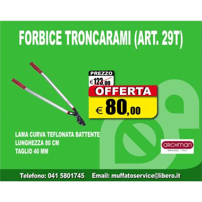 ARCHMAN FORBICE TRONCARAMI CON LEVA LAMA CURVA TEFLONATA A BATTENTE 914 (ARTICOLO 29T)