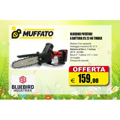 BLUEBIRD POTATORE A BATTERIA CS 22-06 TIMBER